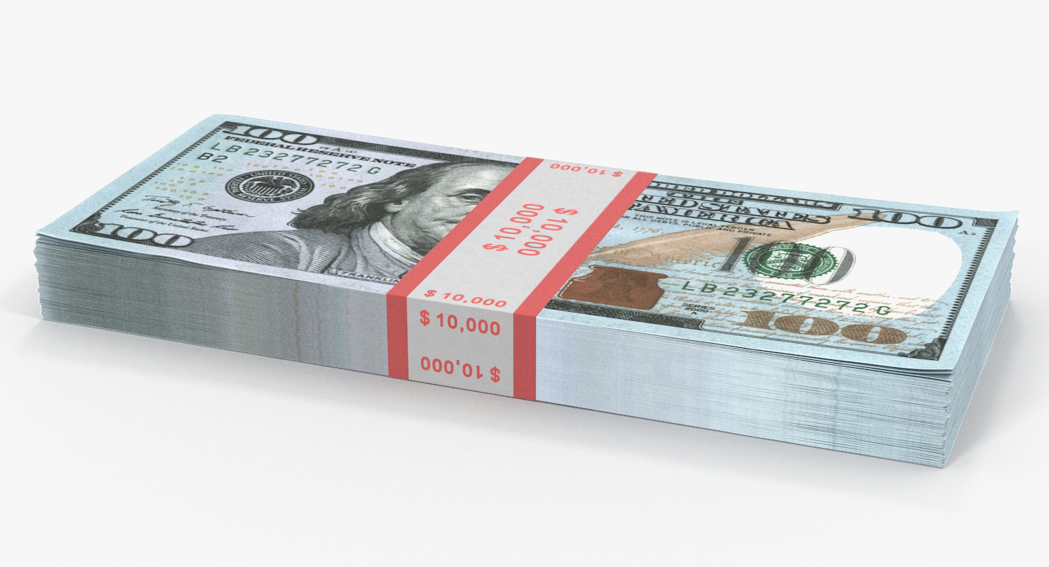 3D model New 100 Dollar Bills Pack