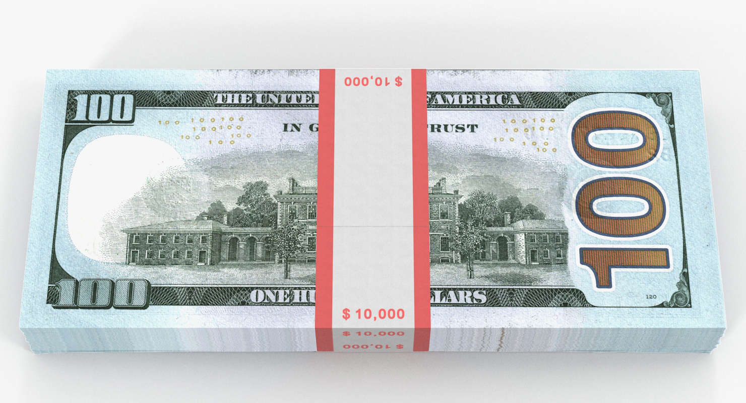 3D model New 100 Dollar Bills Pack