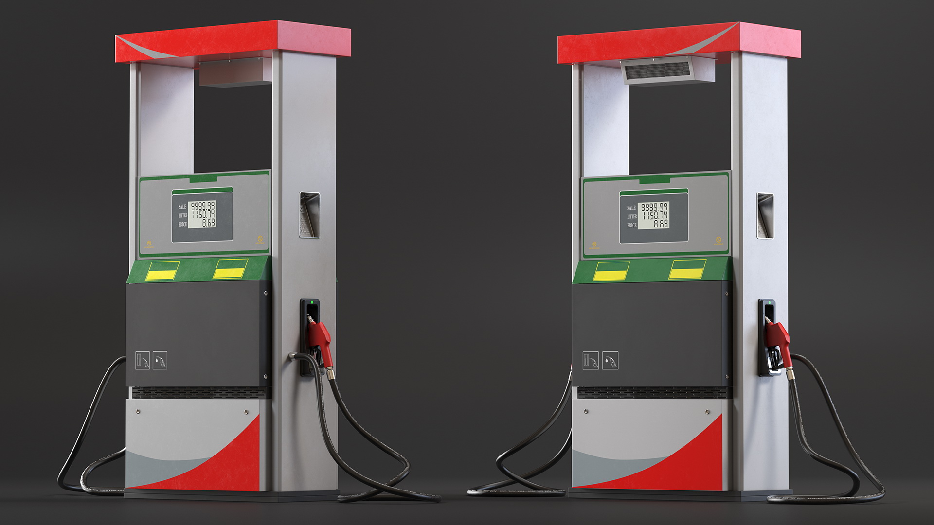 3D Petrol Pump Two Nozzles model