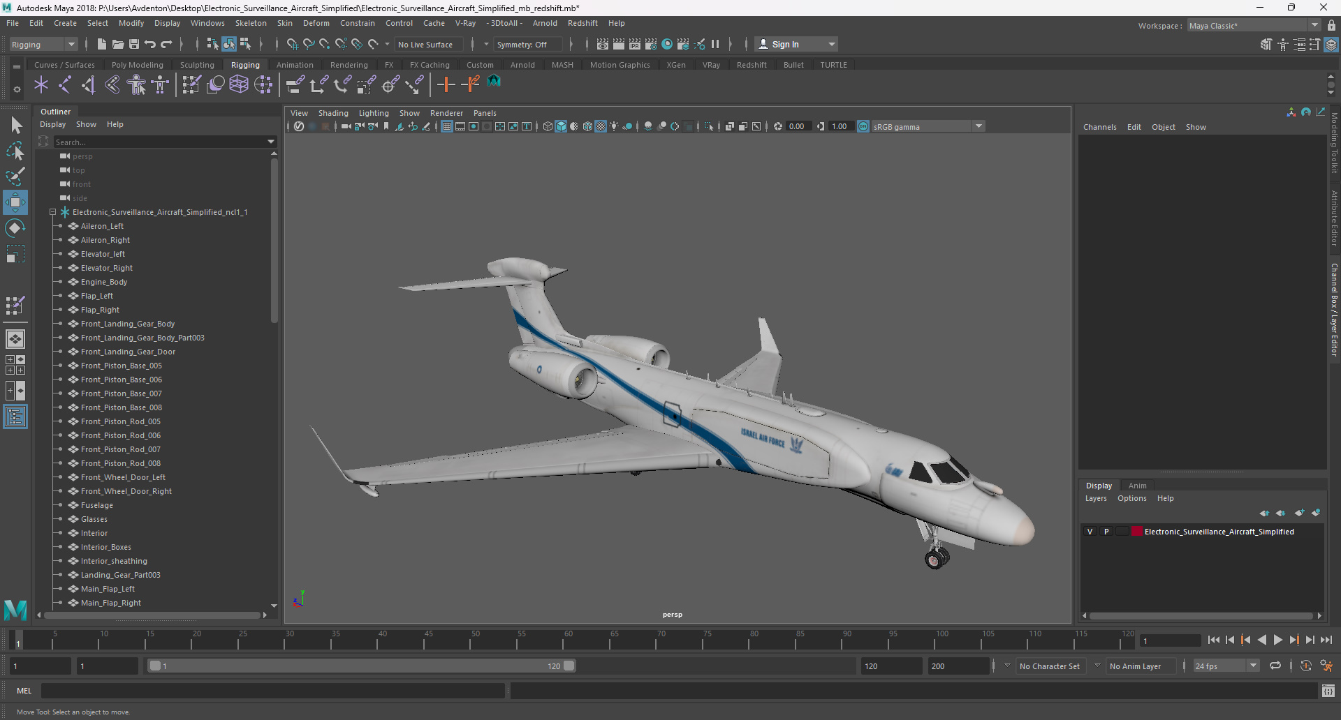 3D Electronic Surveillance Aircraft Simplified model