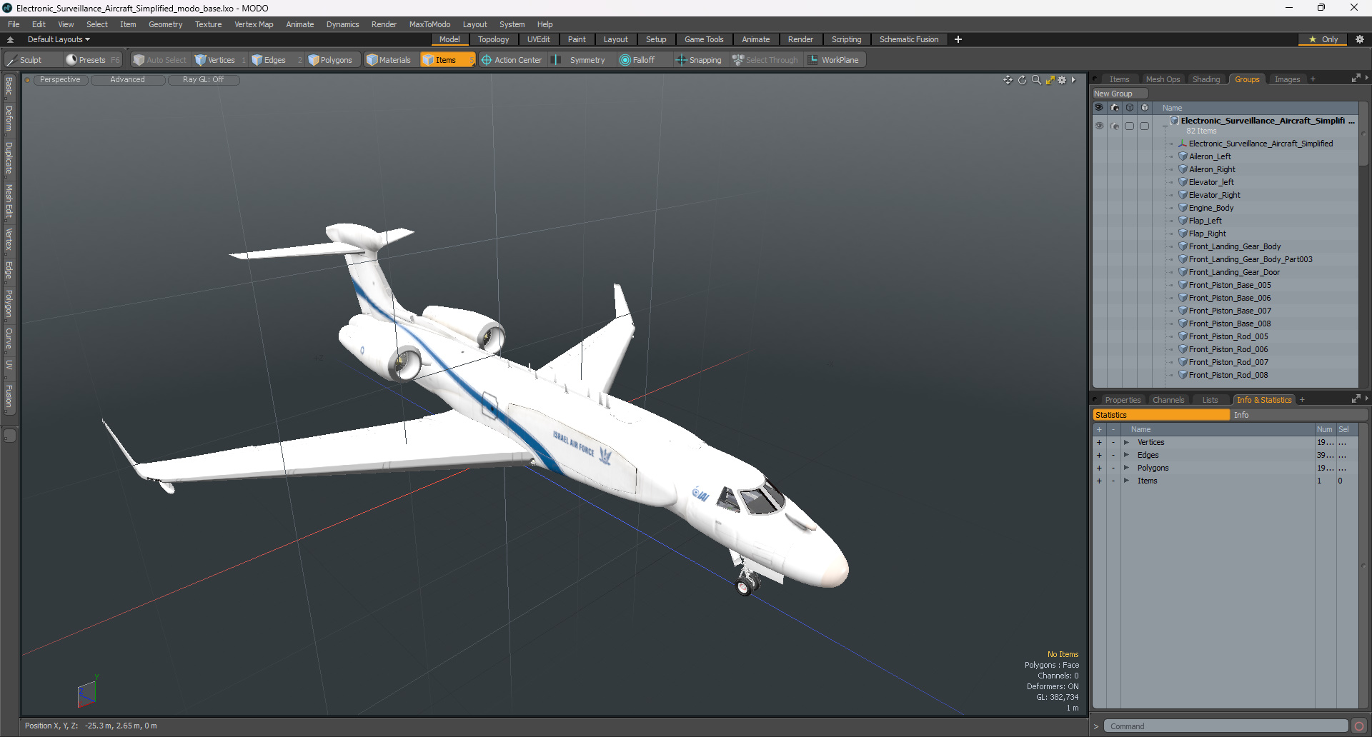 3D Electronic Surveillance Aircraft Simplified model