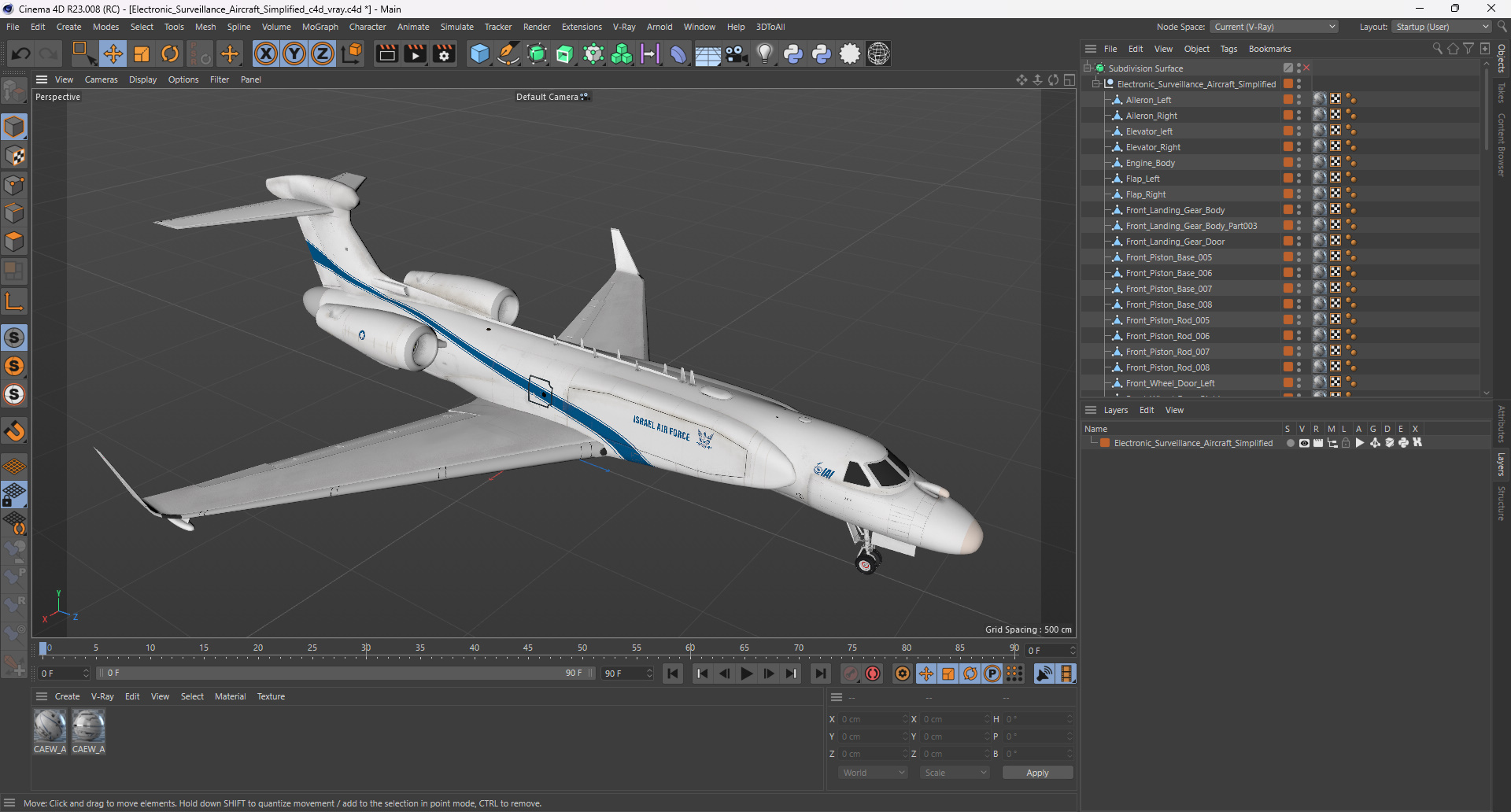 3D Electronic Surveillance Aircraft Simplified model