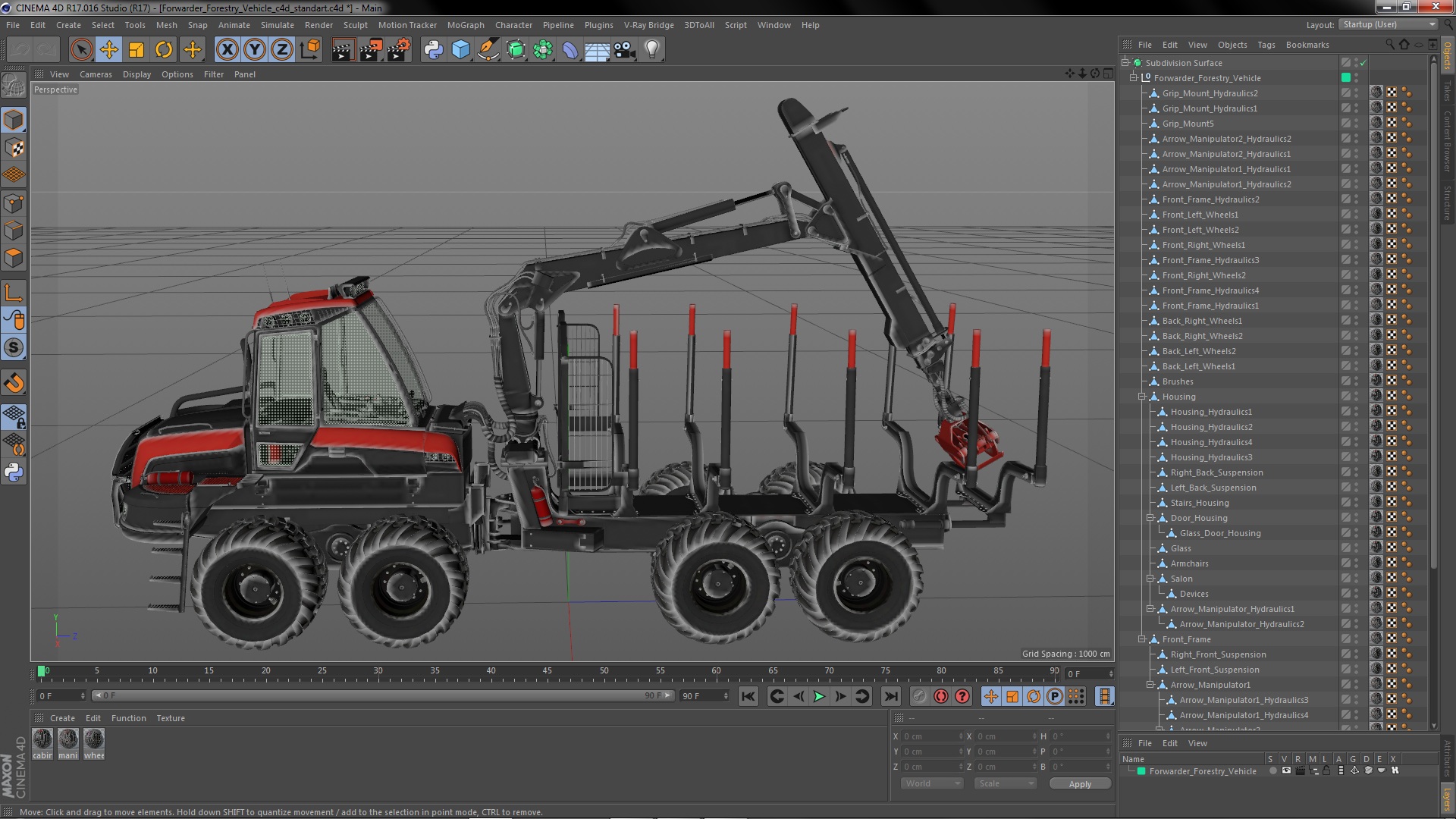 3D Forwarder Forestry Vehicle