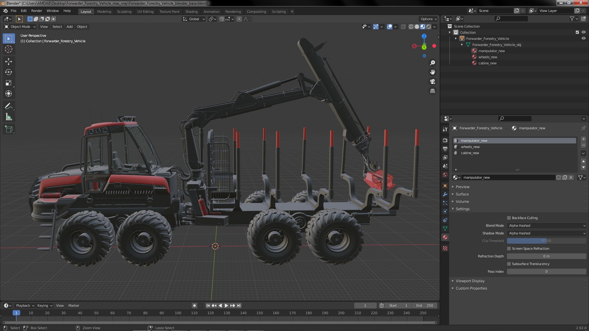 3D Forwarder Forestry Vehicle
