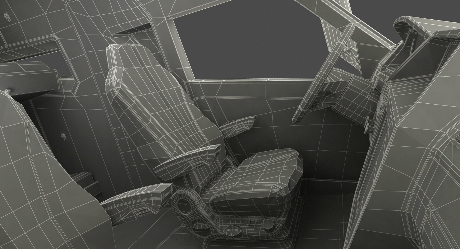 3D Nikola One Electric Truck Simple Interior