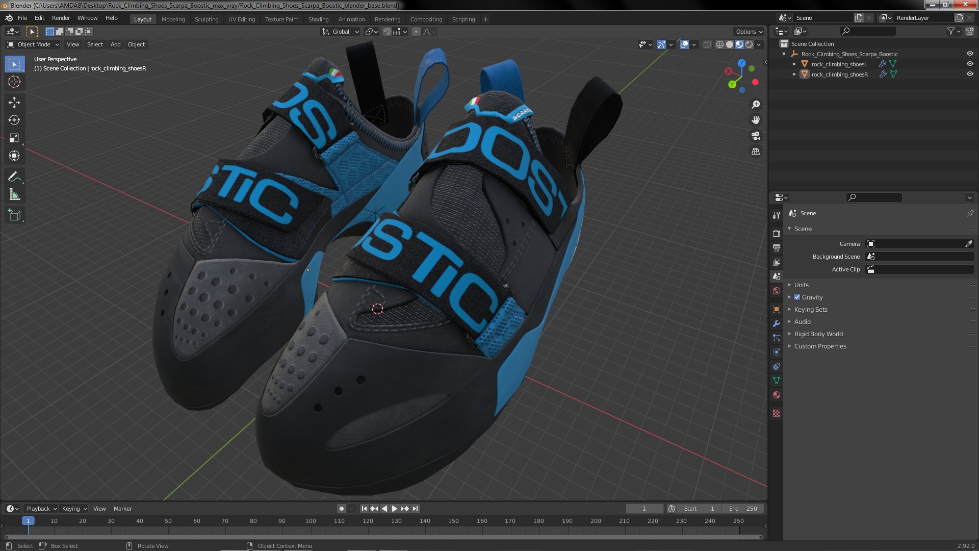 Rock Climbing Shoes Scarpa Boostic 3D model
