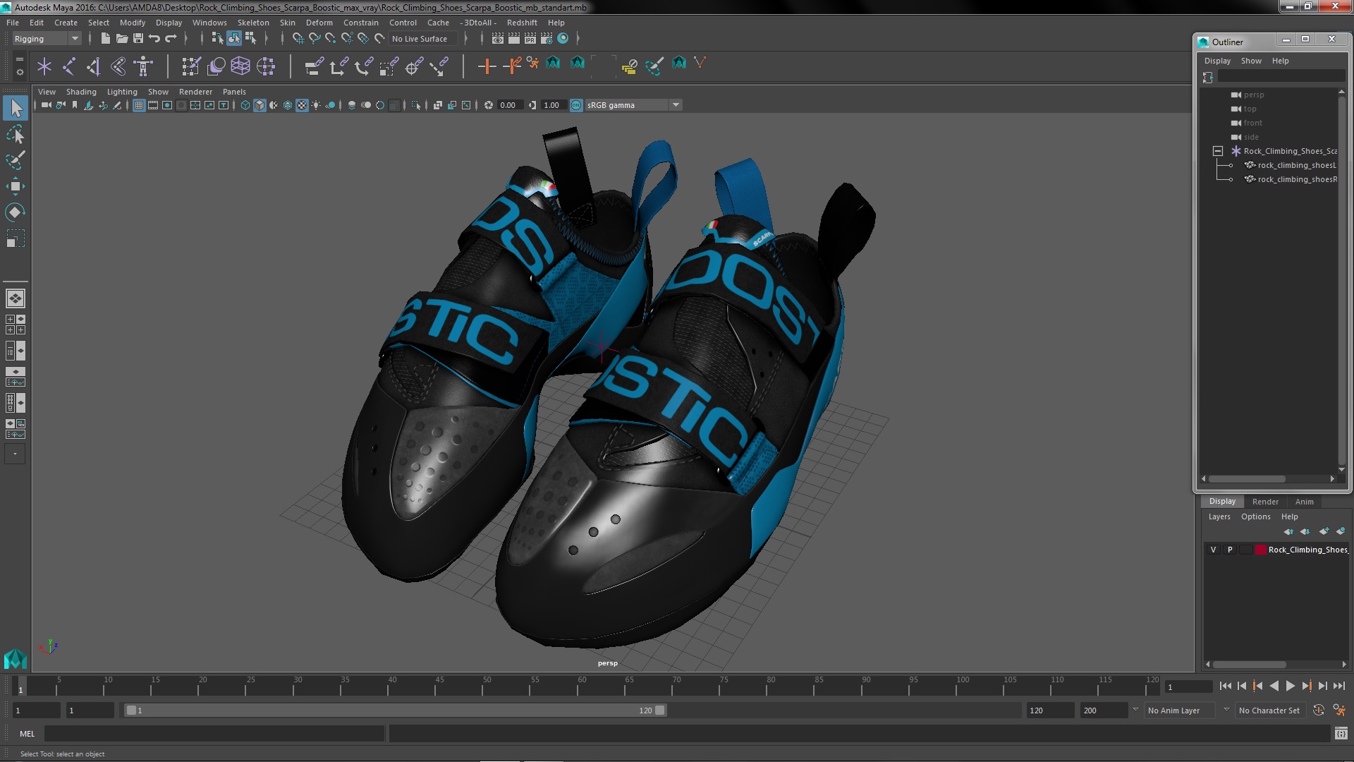 Rock Climbing Shoes Scarpa Boostic 3D model