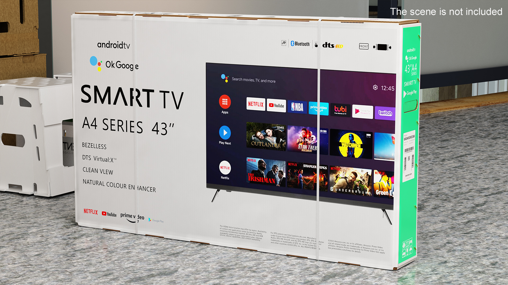 3D Cardboard Shipping Box TV 43 Inch model