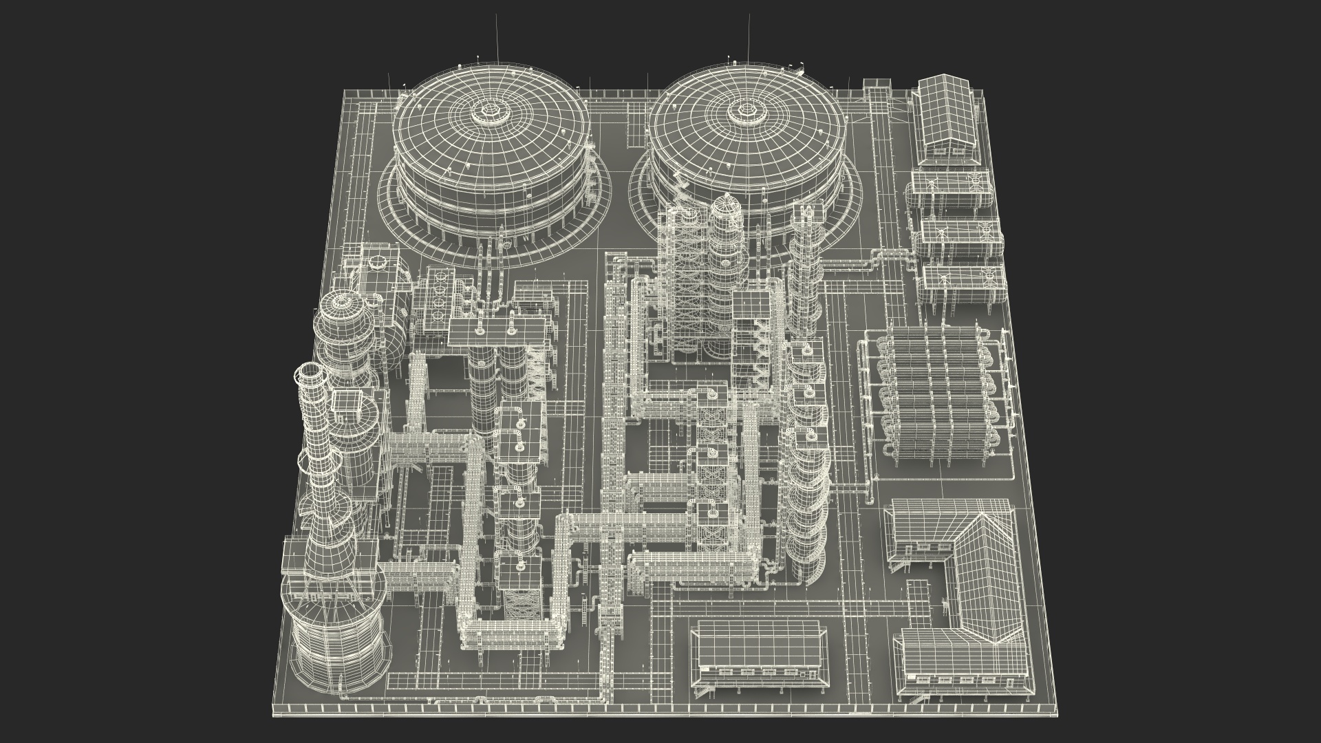 Weathered Oil Refinery 3D