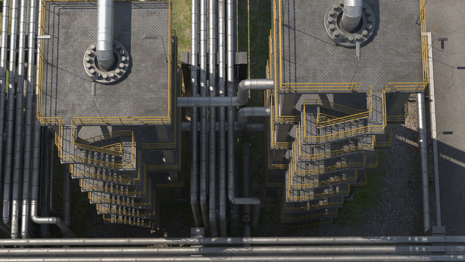 Weathered Oil Refinery 3D