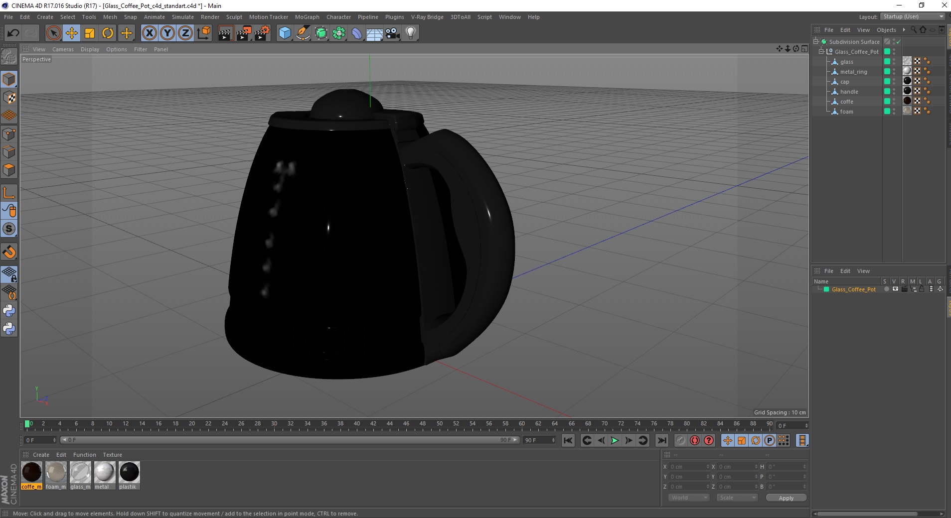 3D Glass Coffee Pot