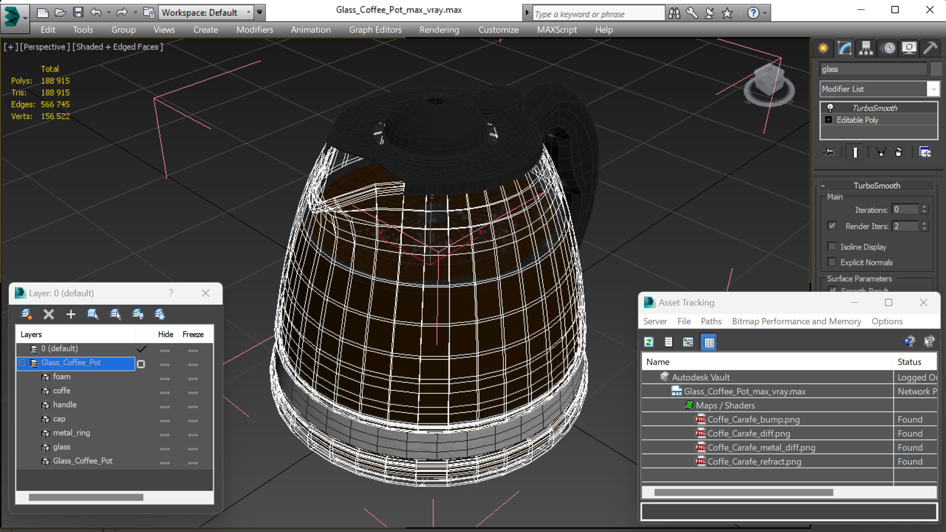 3D Glass Coffee Pot
