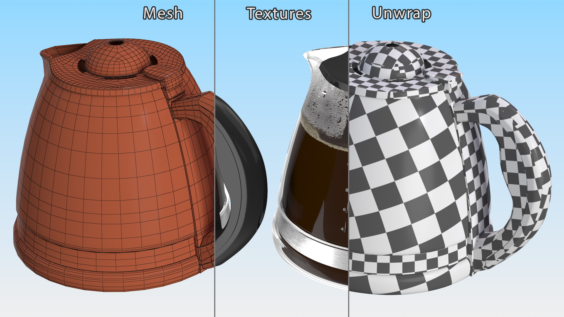 3D Glass Coffee Pot