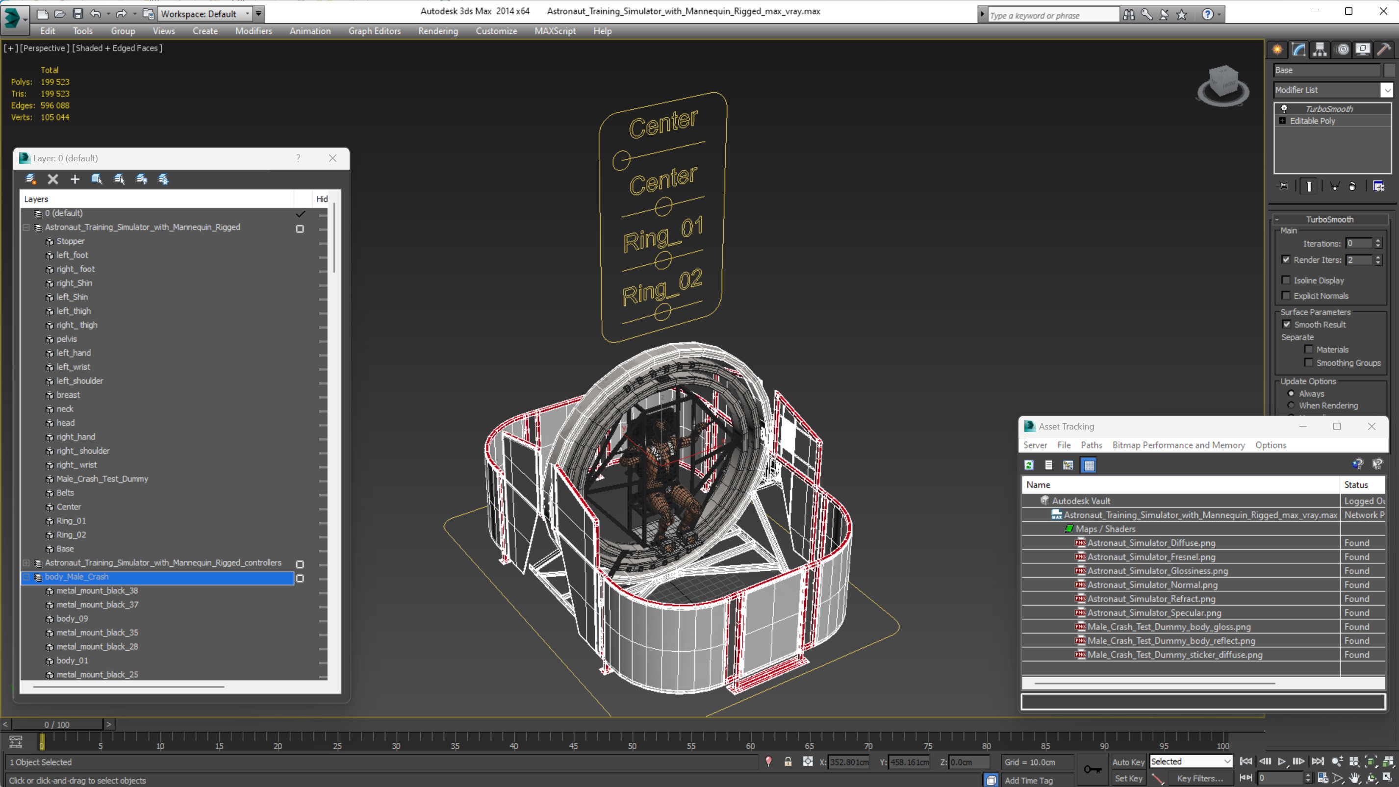 Astronaut Training Simulator with Mannequin Rigged for Maya 3D model