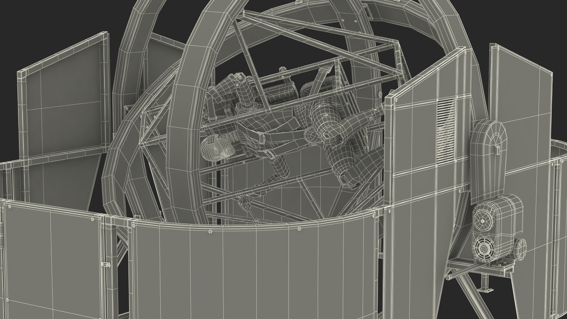 Astronaut Training Simulator with Mannequin Rigged for Maya 3D model
