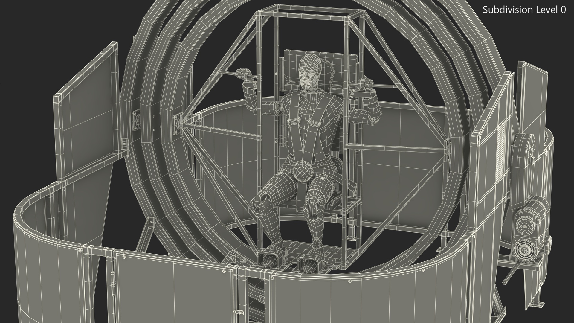 Astronaut Training Simulator with Mannequin Rigged for Maya 3D model