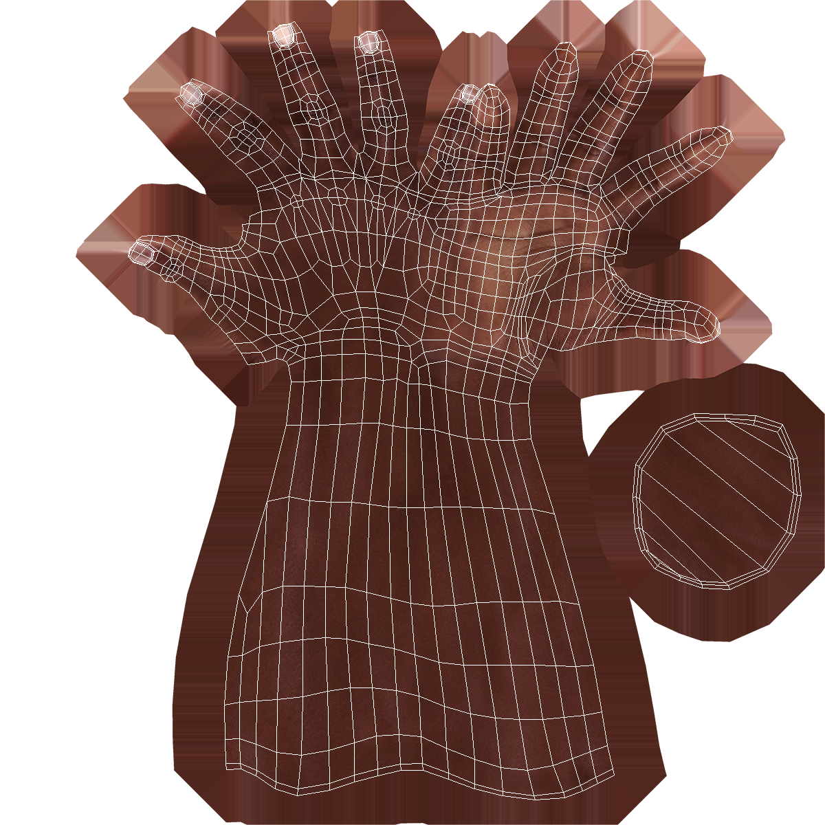3D Dark Skinned Woman Hands Rigged