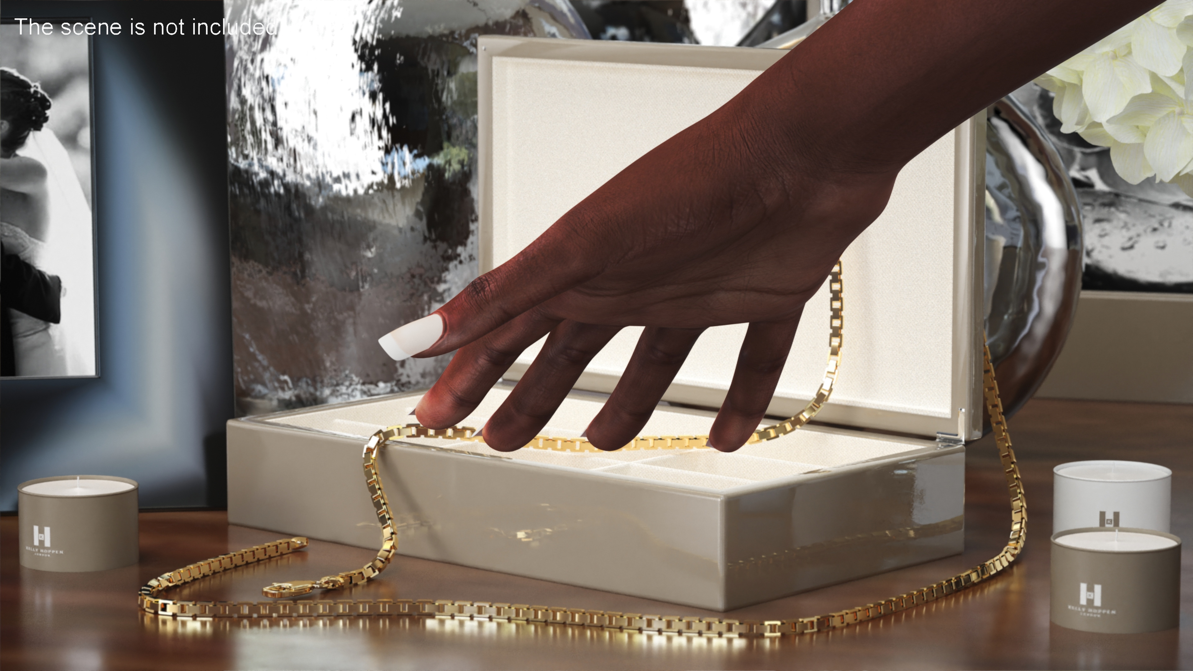 3D Dark Skinned Woman Hands Rigged