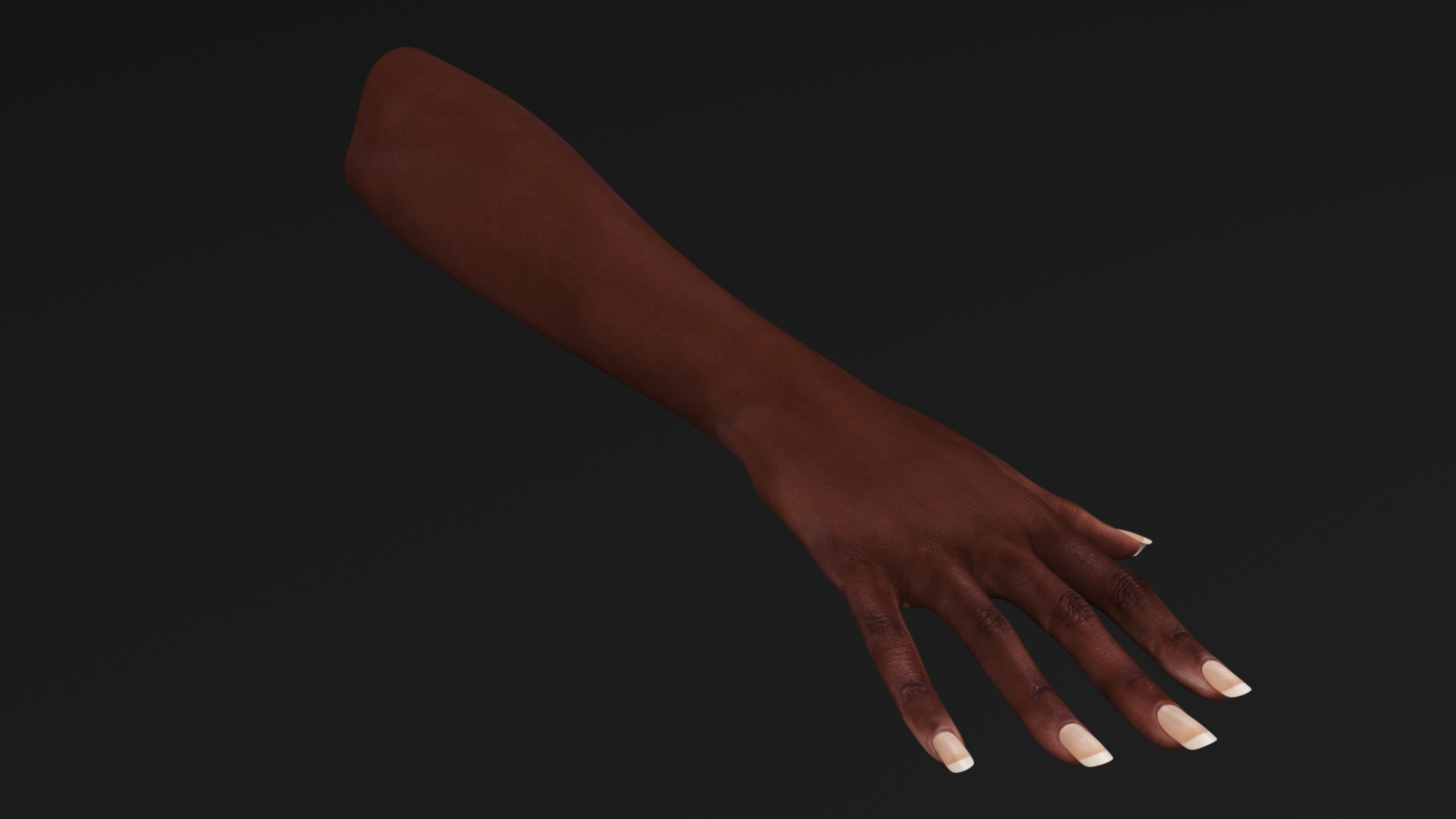 3D Dark Skinned Woman Hands Rigged