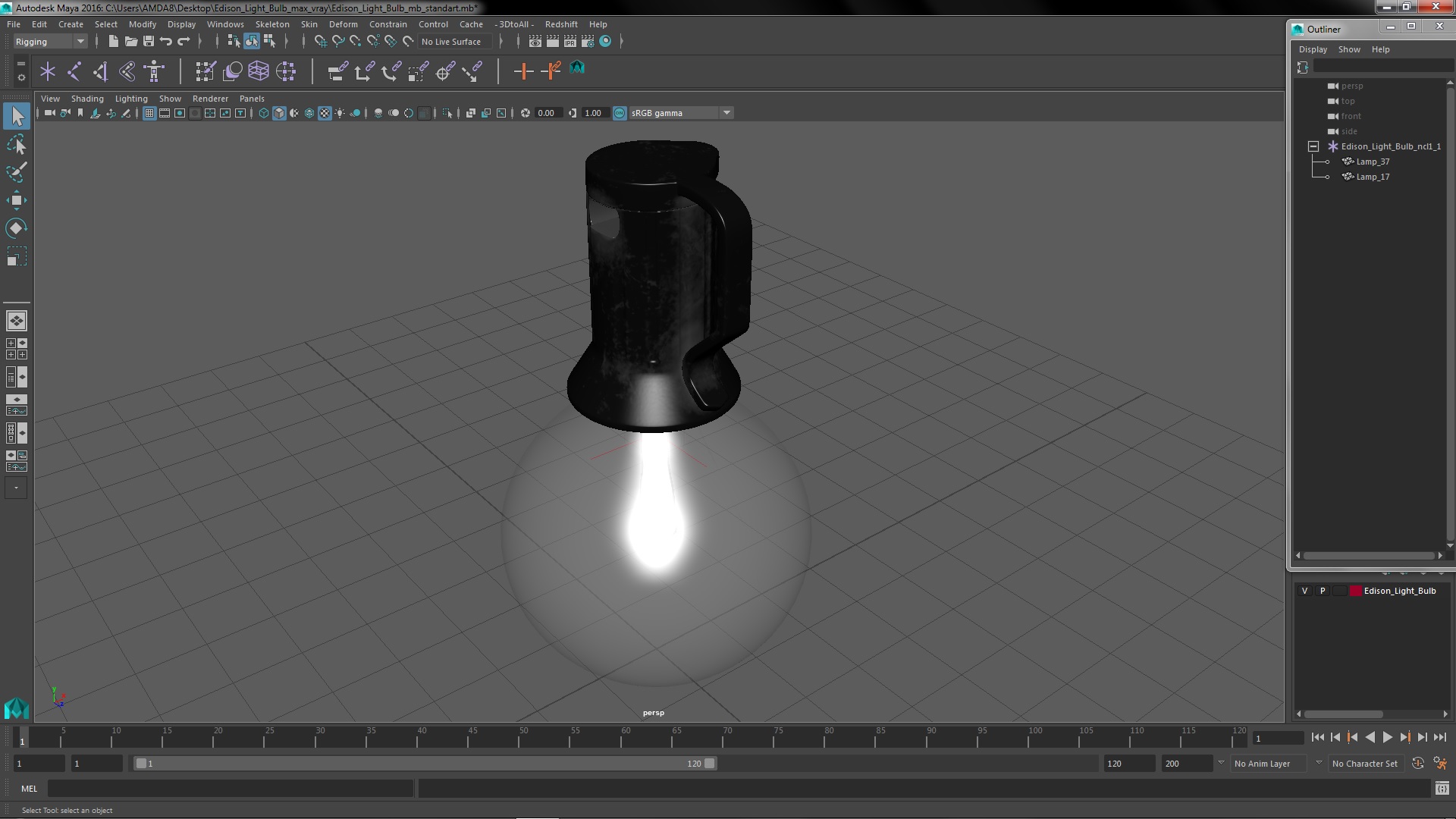 Edison Light Bulb 3D