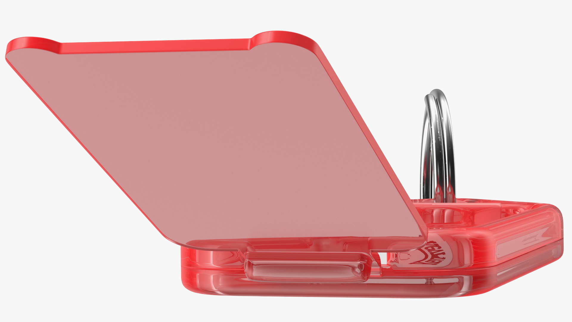 Kevron Clear Plastic Key Tag Red 3D