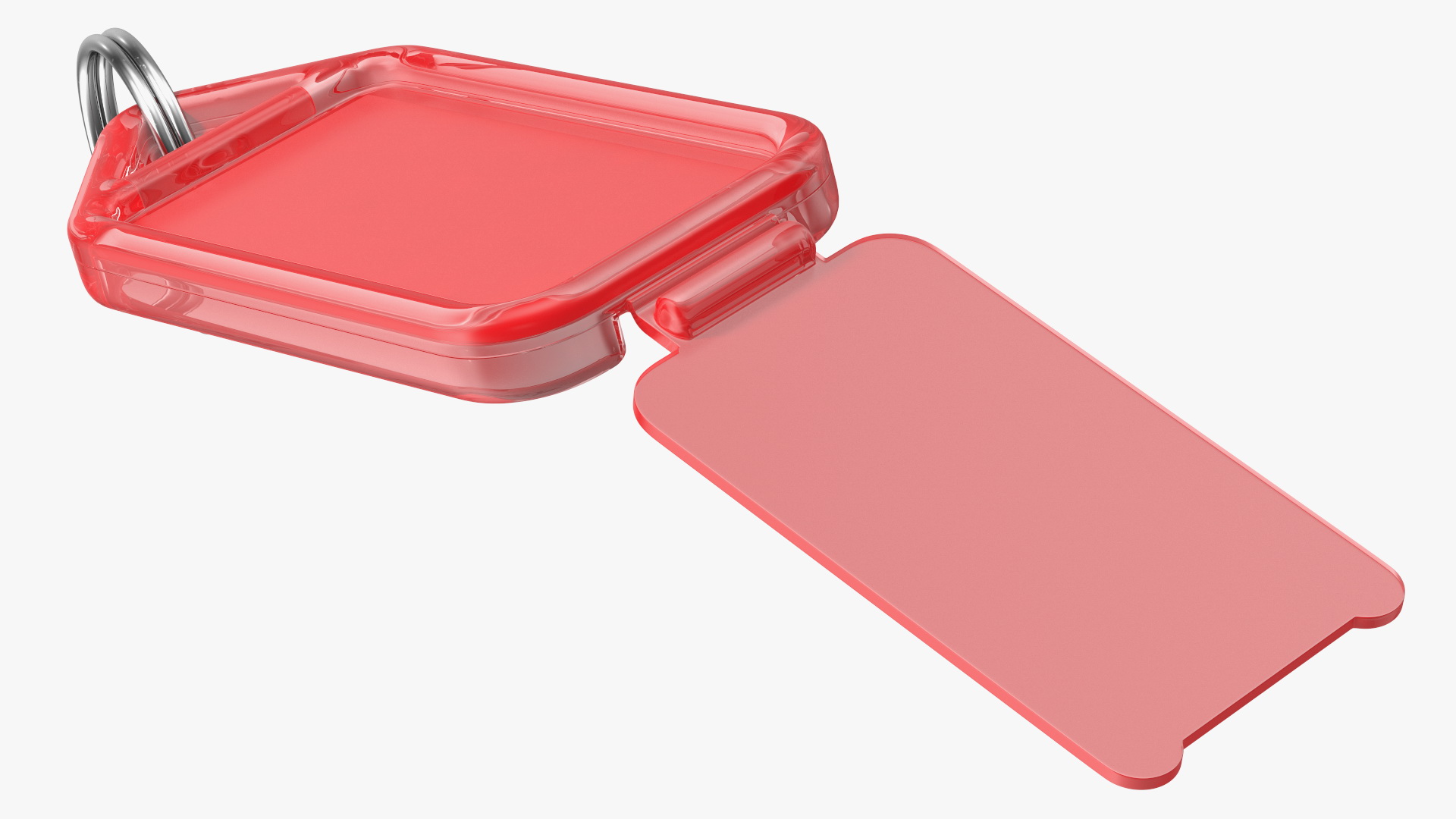 Kevron Clear Plastic Key Tag Red 3D