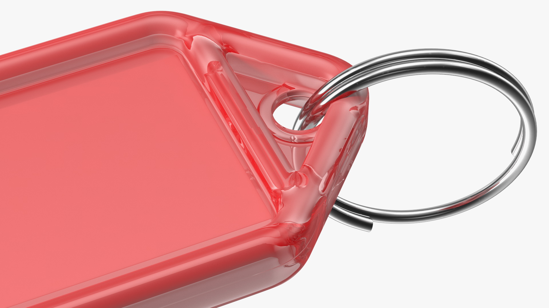 Kevron Clear Plastic Key Tag Red 3D