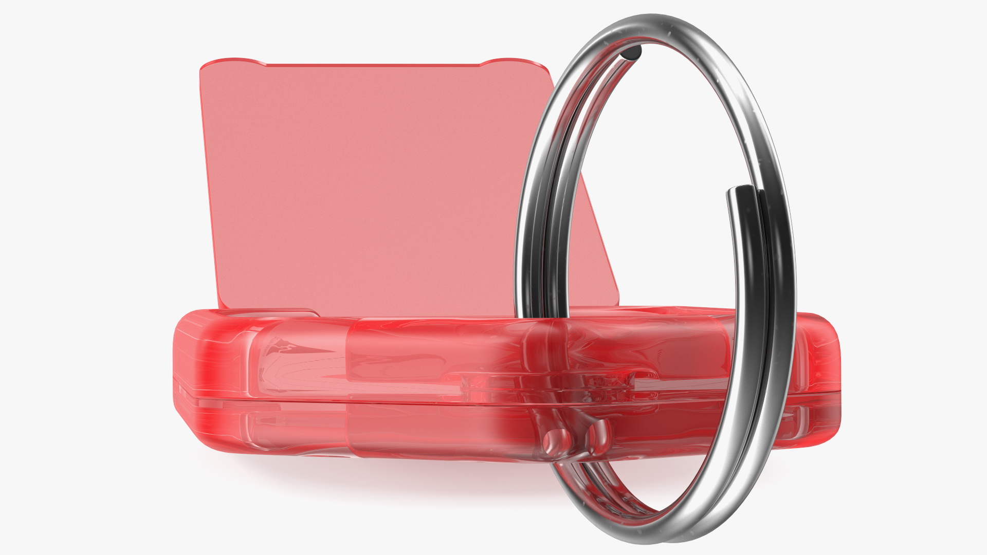 Kevron Clear Plastic Key Tag Red 3D