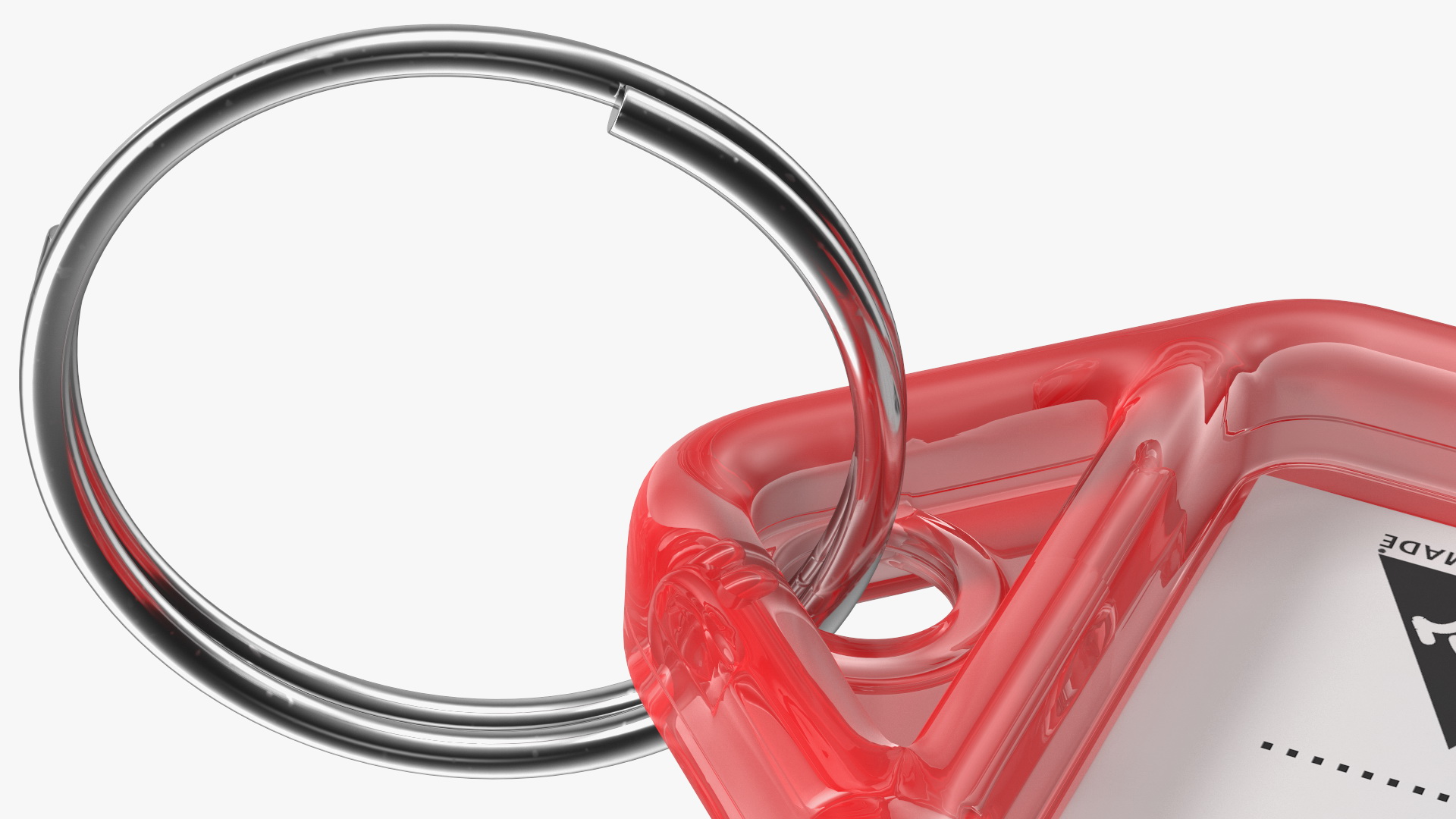 Kevron Clear Plastic Key Tag Red 3D