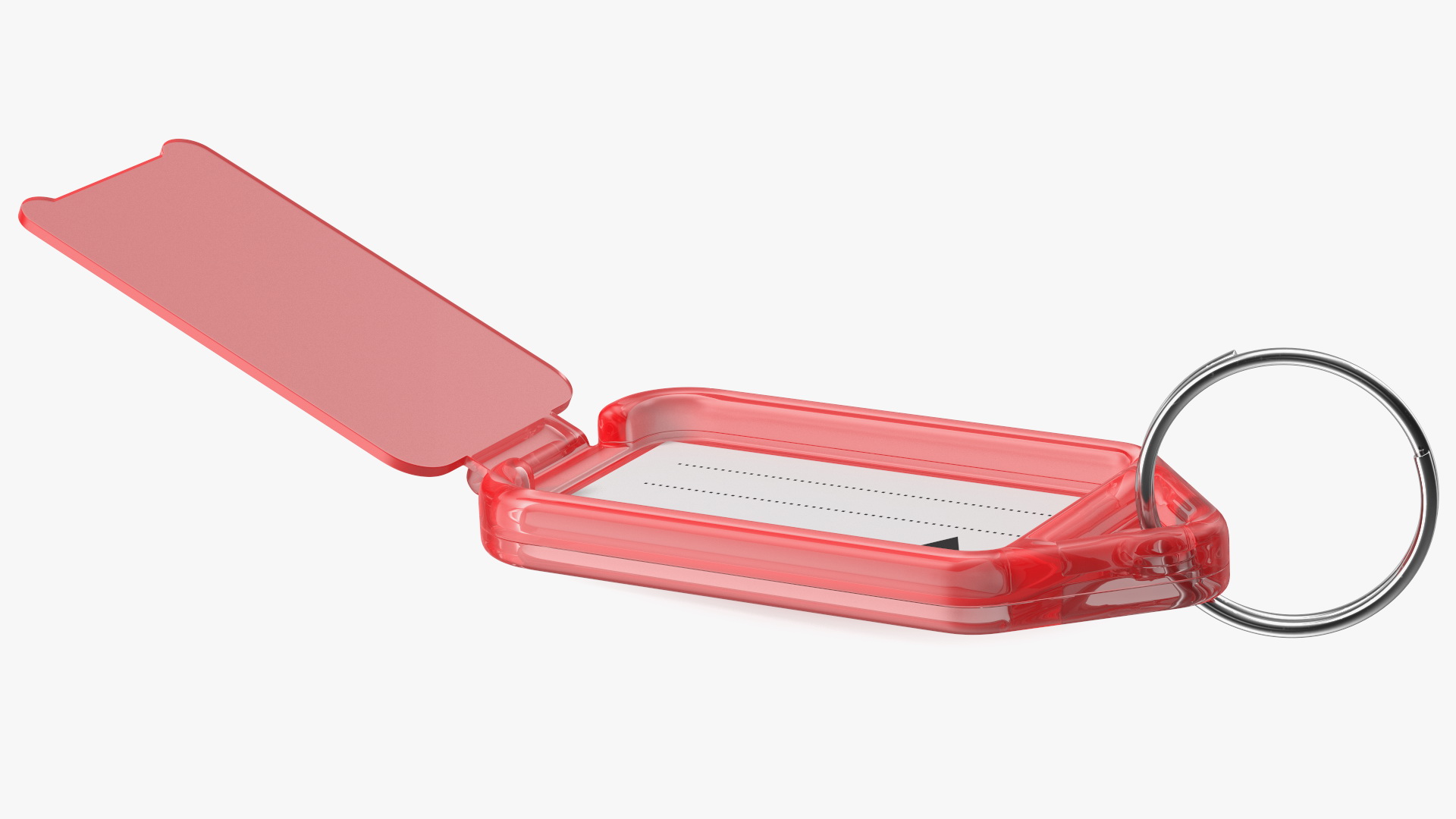 Kevron Clear Plastic Key Tag Red 3D
