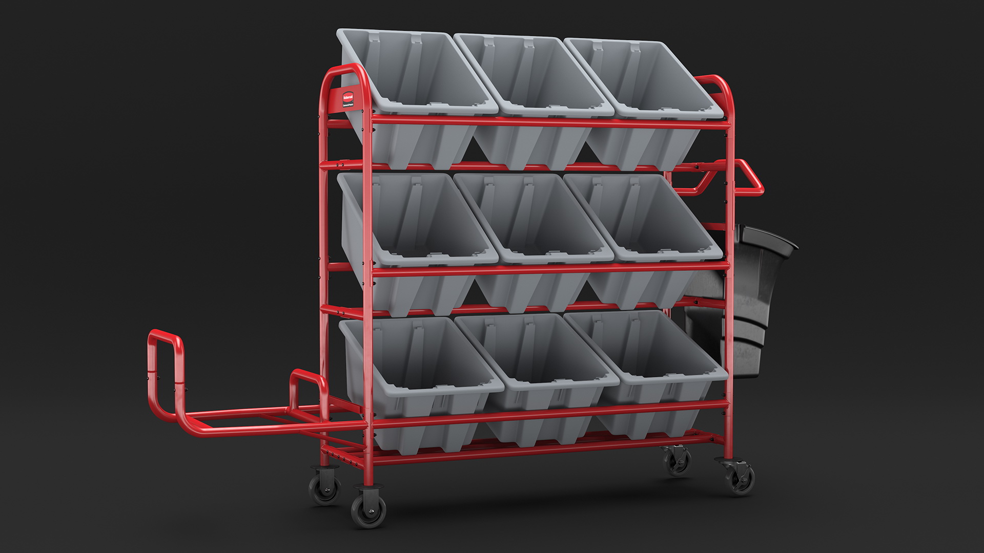 Tote Picking Cart Storage Bracket Rubbermaid 3D model