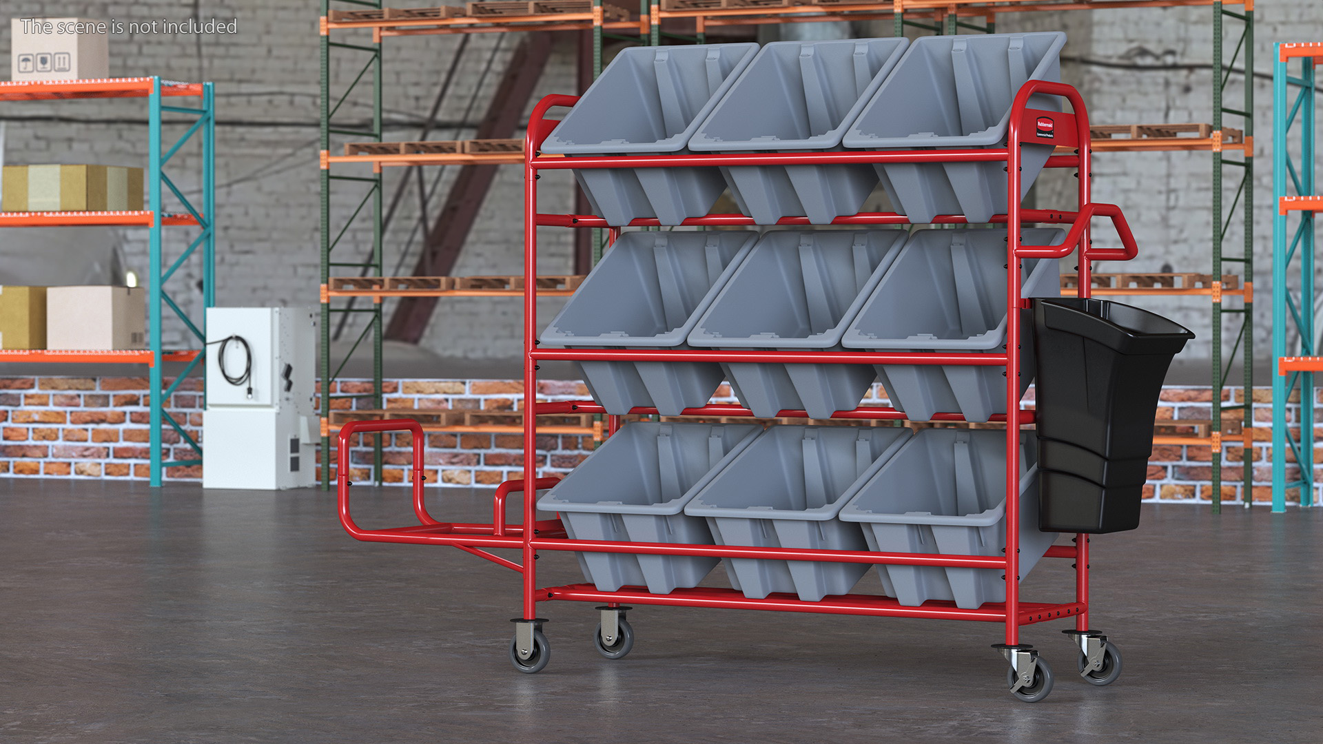 Tote Picking Cart Storage Bracket Rubbermaid 3D model