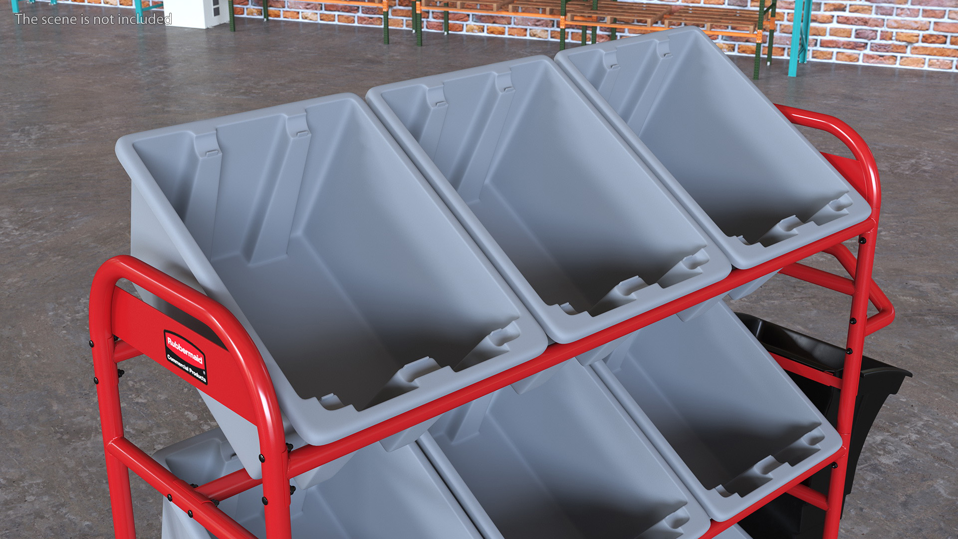 Tote Picking Cart Storage Bracket Rubbermaid 3D model