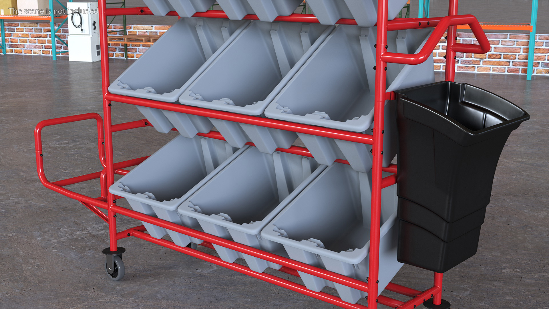 Tote Picking Cart Storage Bracket Rubbermaid 3D model