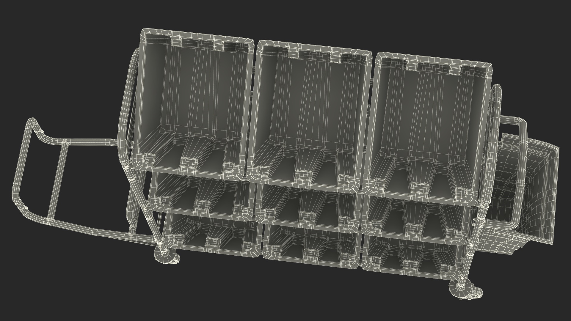 Tote Picking Cart Storage Bracket Rubbermaid 3D model