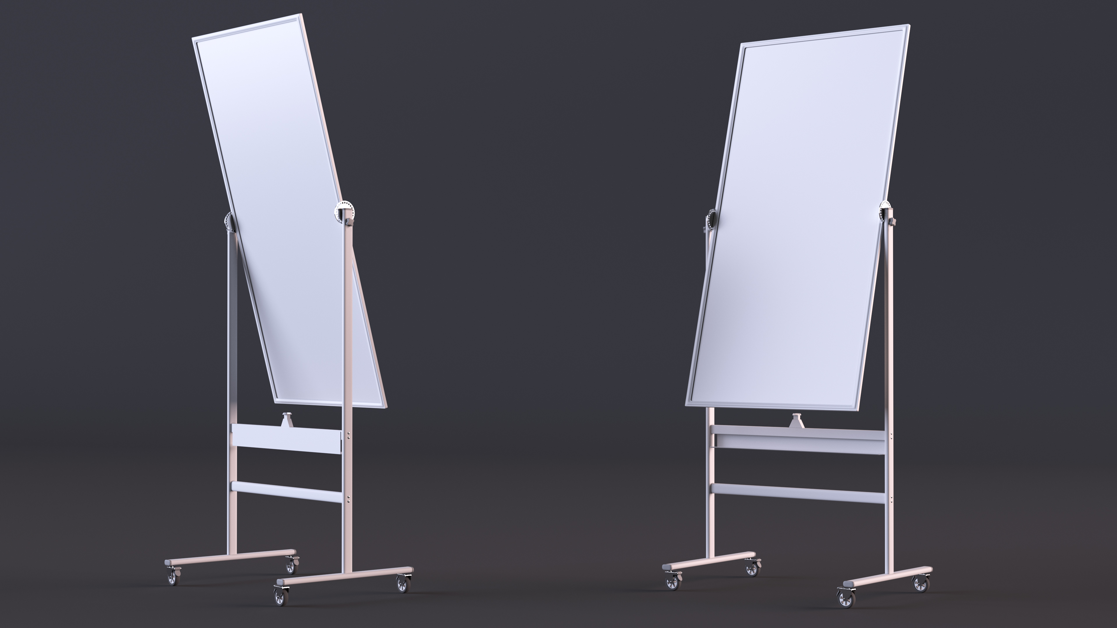 Tall Magnetic Whiteboard on Wheels 3D model
