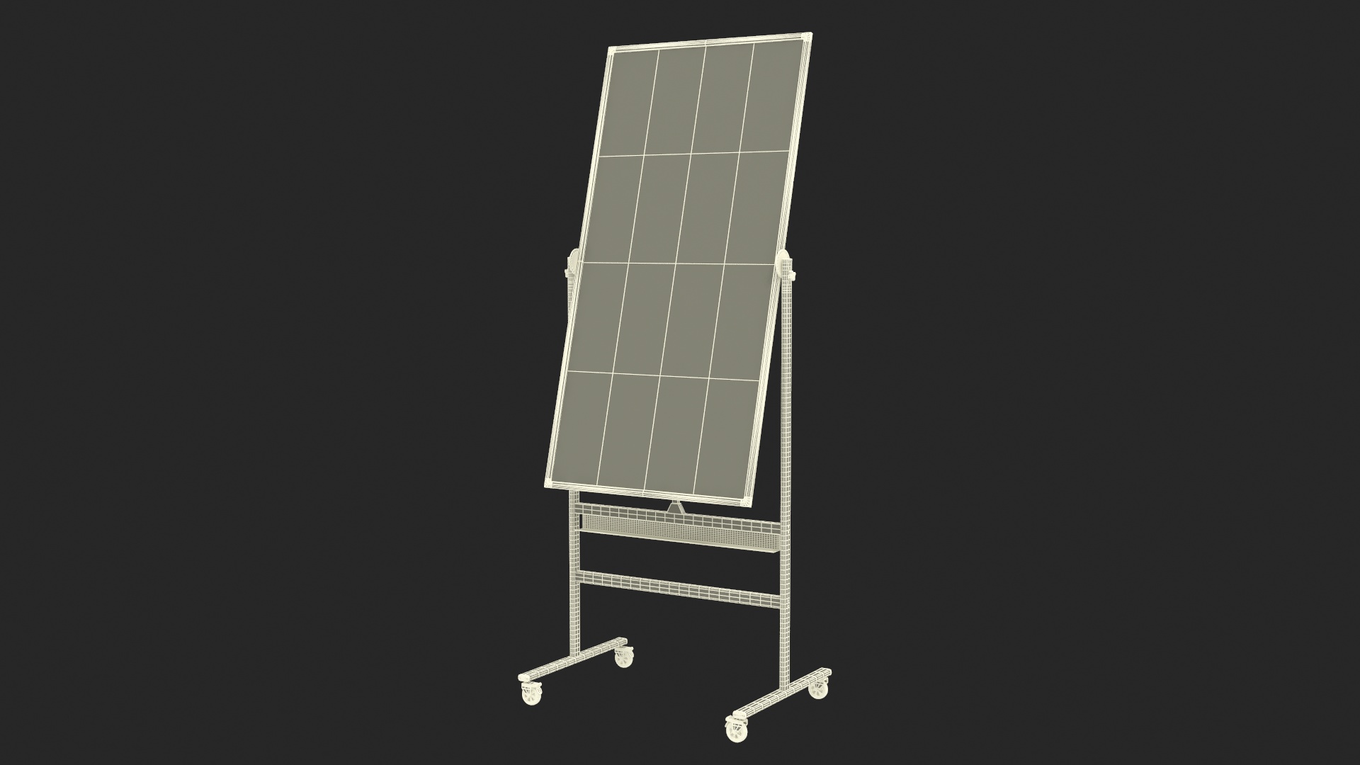 Tall Magnetic Whiteboard on Wheels 3D model