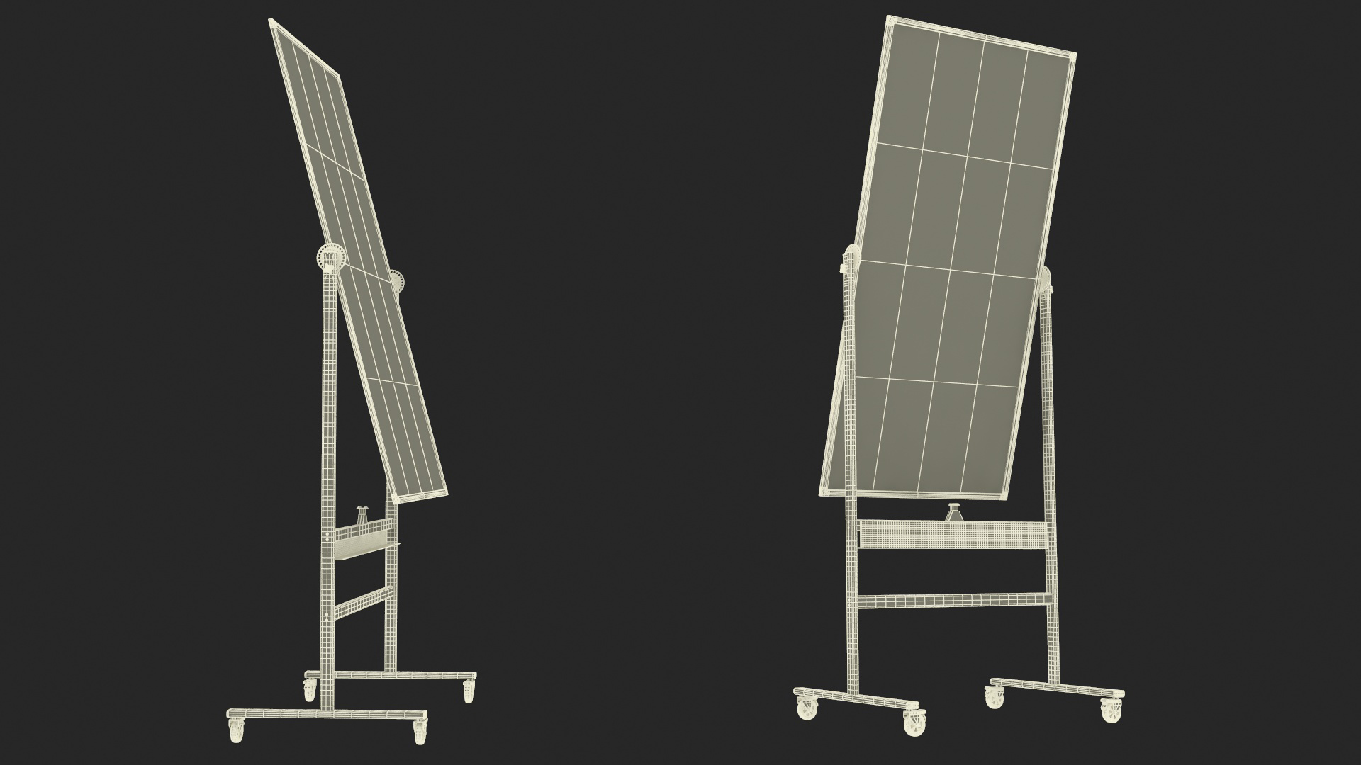 Tall Magnetic Whiteboard on Wheels 3D model