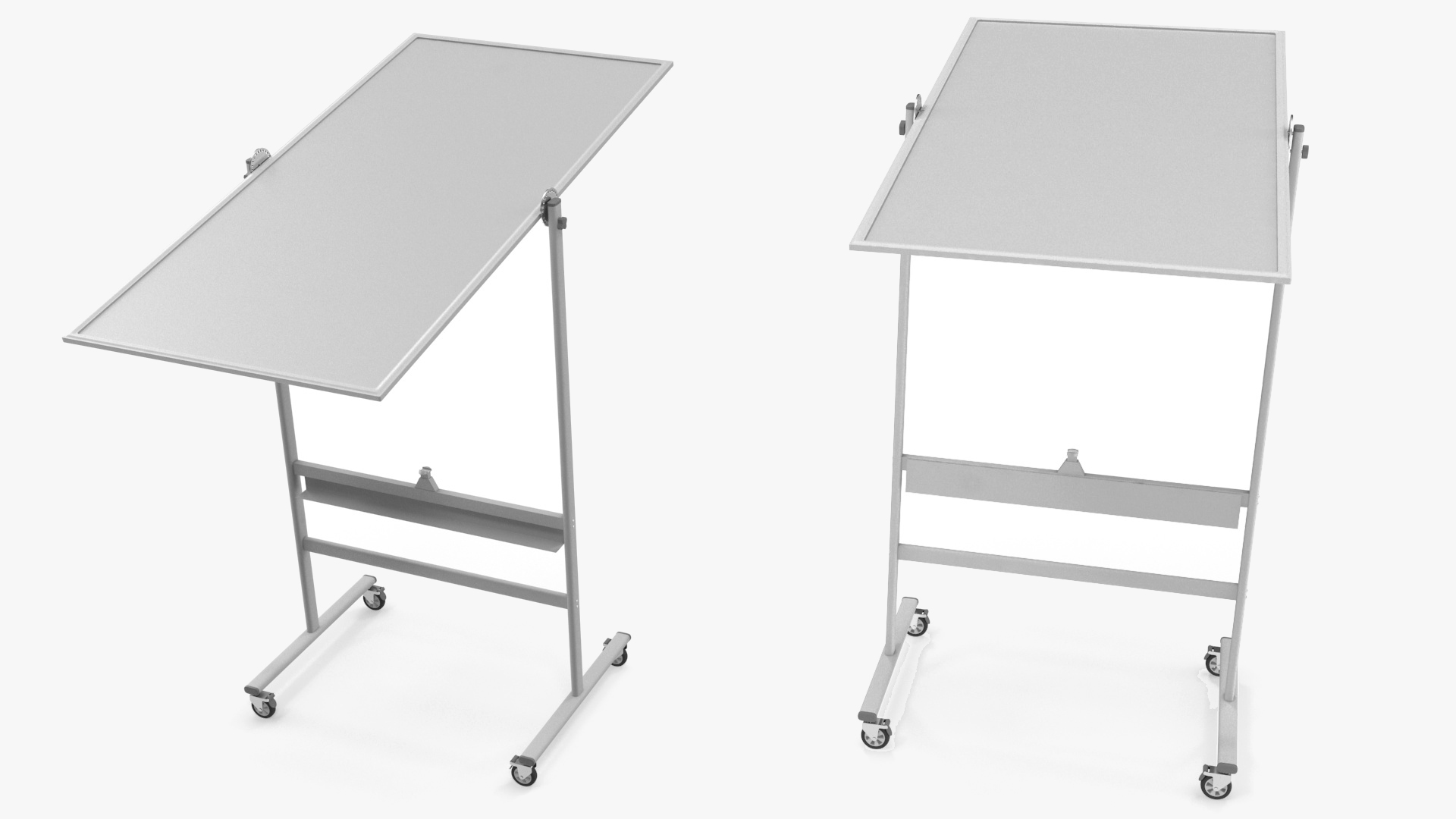 Tall Magnetic Whiteboard on Wheels 3D model