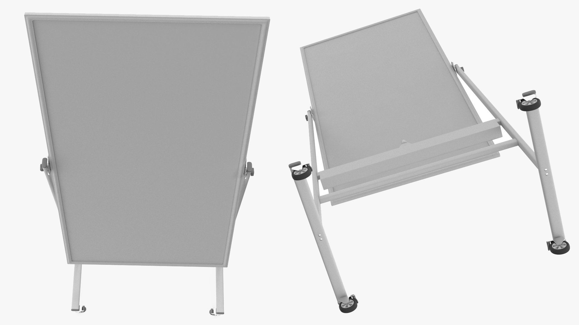 Tall Magnetic Whiteboard on Wheels 3D model