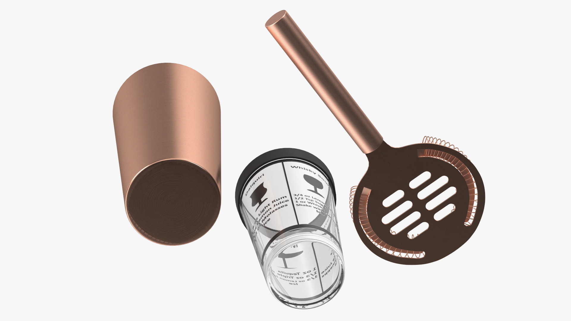 Hand Cocktail Shaker Copper 3D
