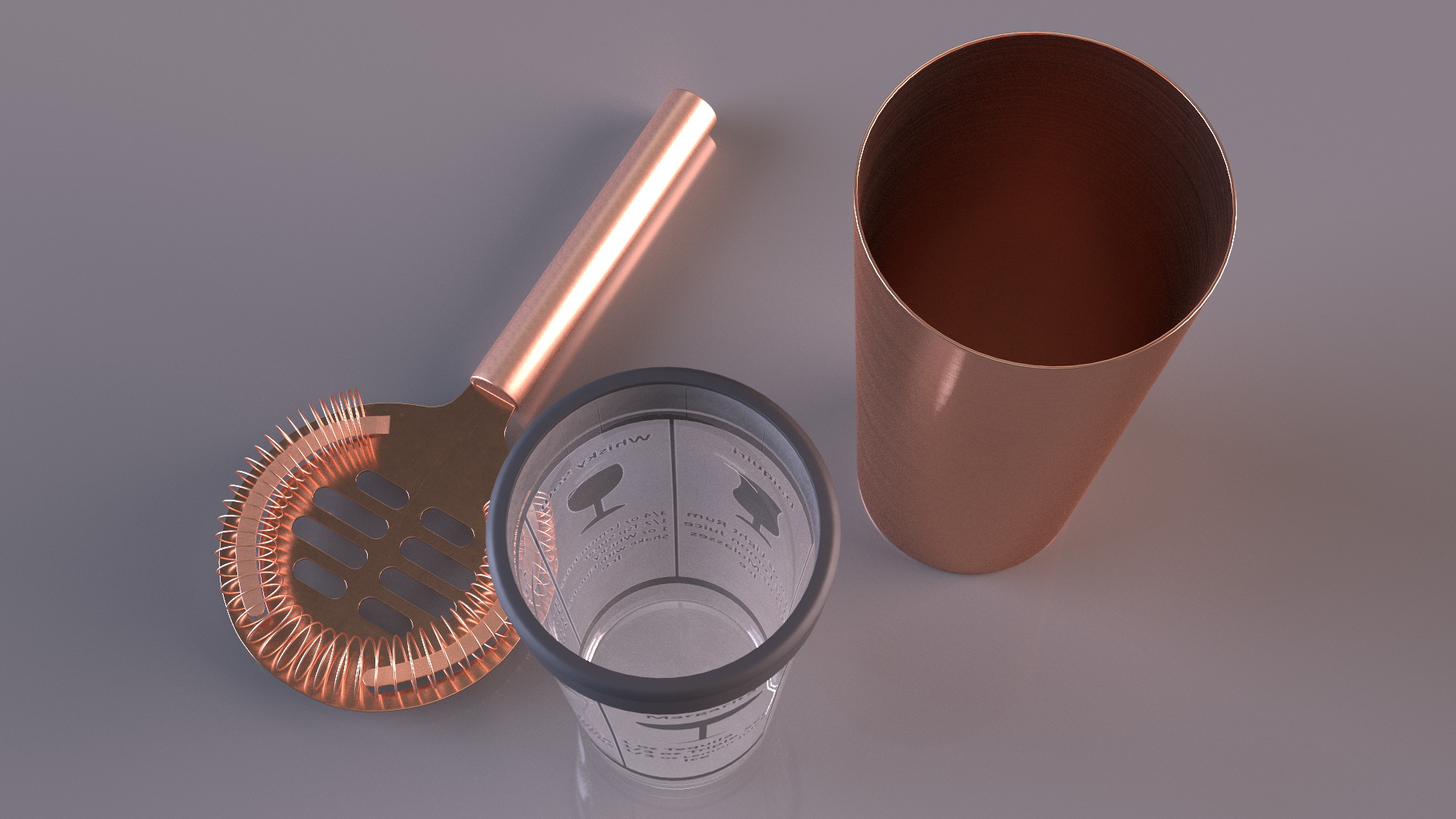 Hand Cocktail Shaker Copper 3D