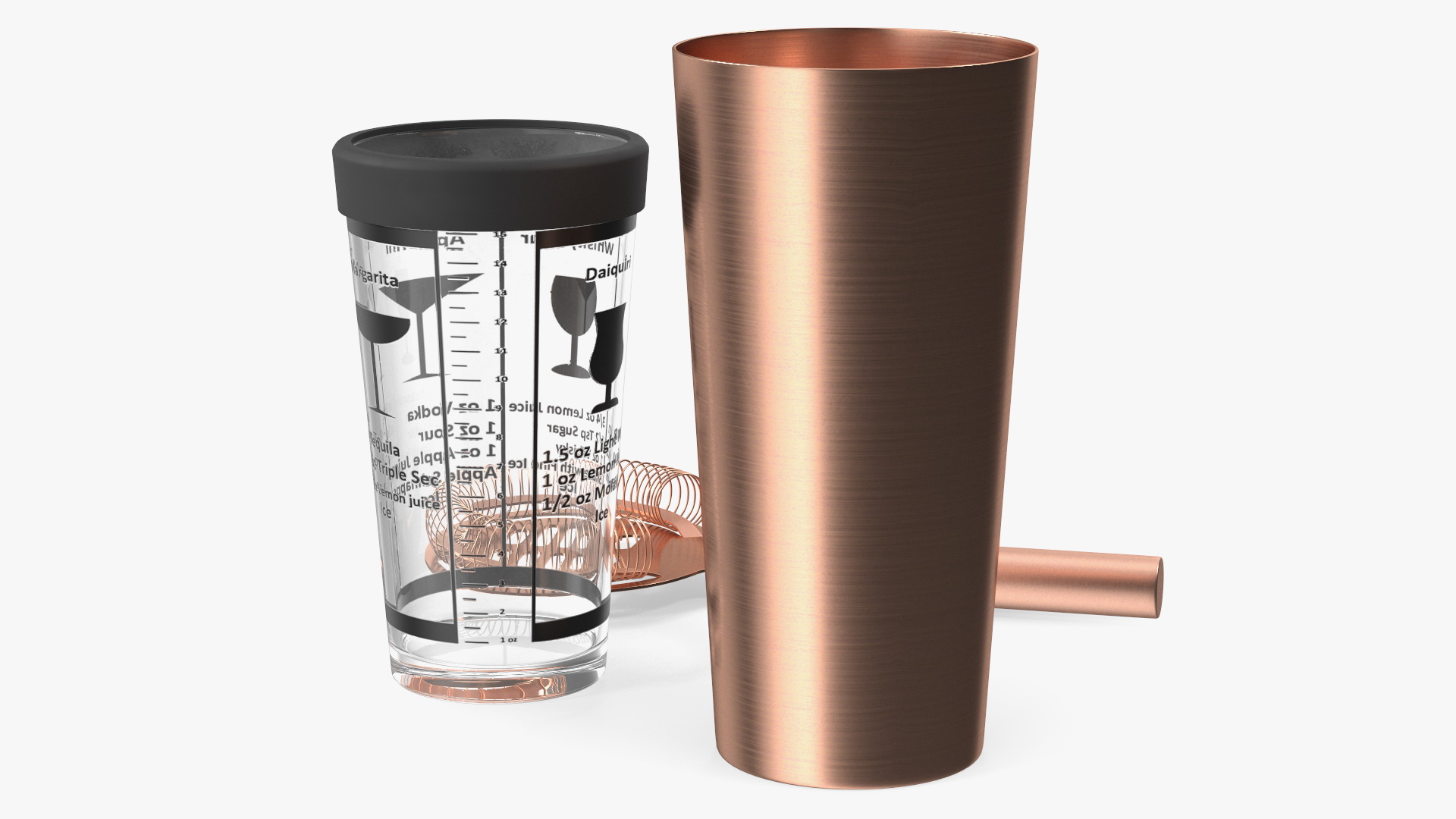 Hand Cocktail Shaker Copper 3D