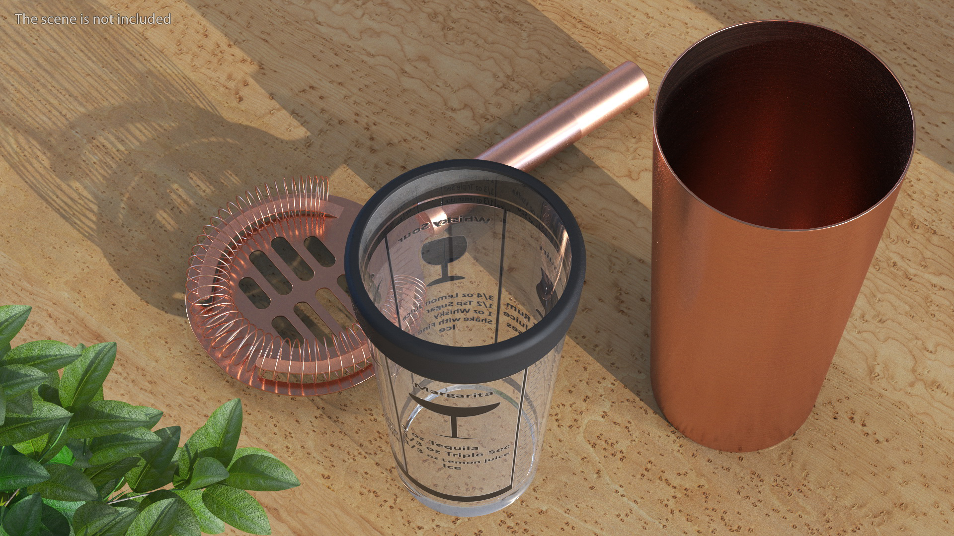Hand Cocktail Shaker Copper 3D
