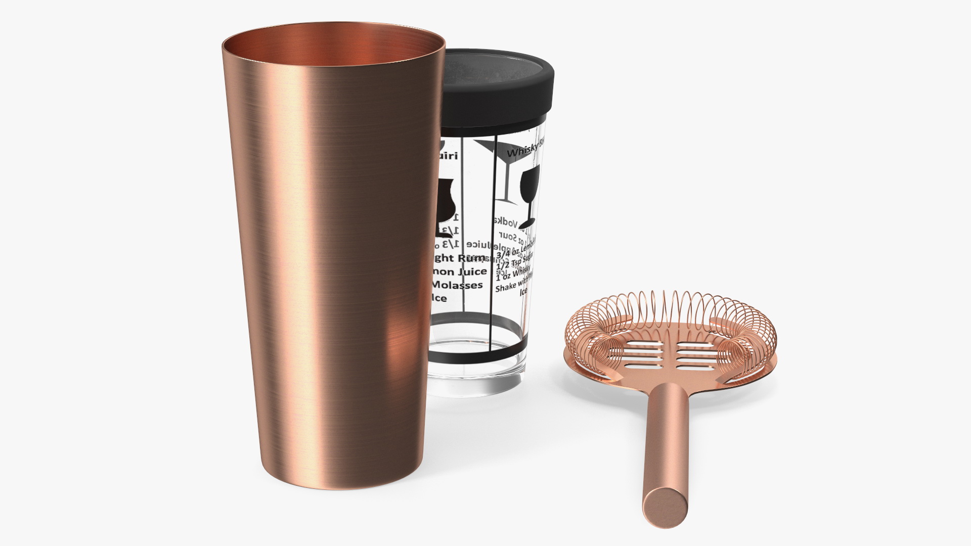 Hand Cocktail Shaker Copper 3D