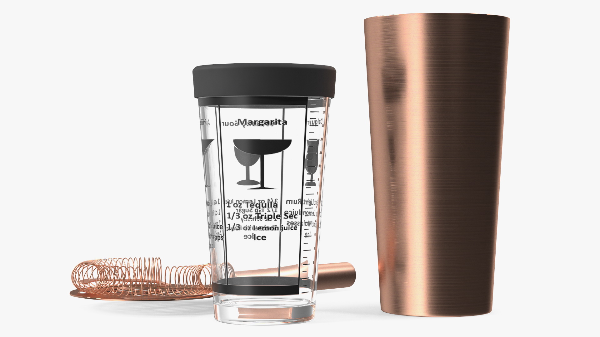 Hand Cocktail Shaker Copper 3D