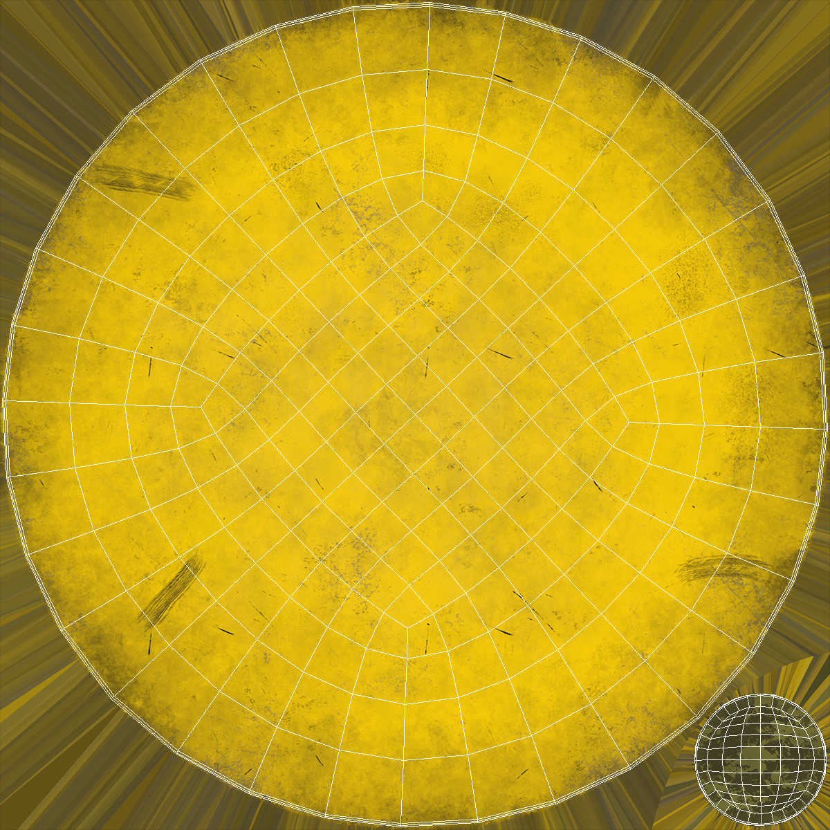 3D Car Blocker Yellow Concrete Hemisphere model