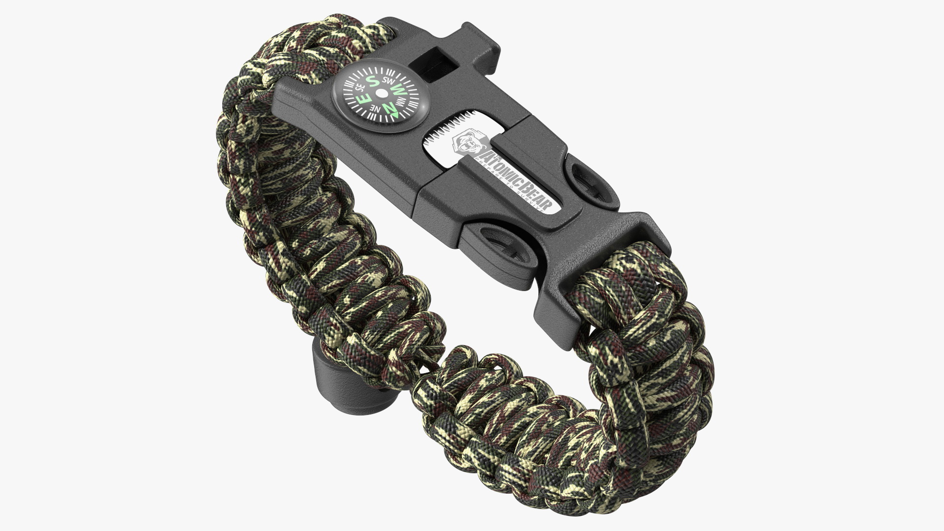 3D Atomic Bear Tactical Paracord Bracelet Camo model