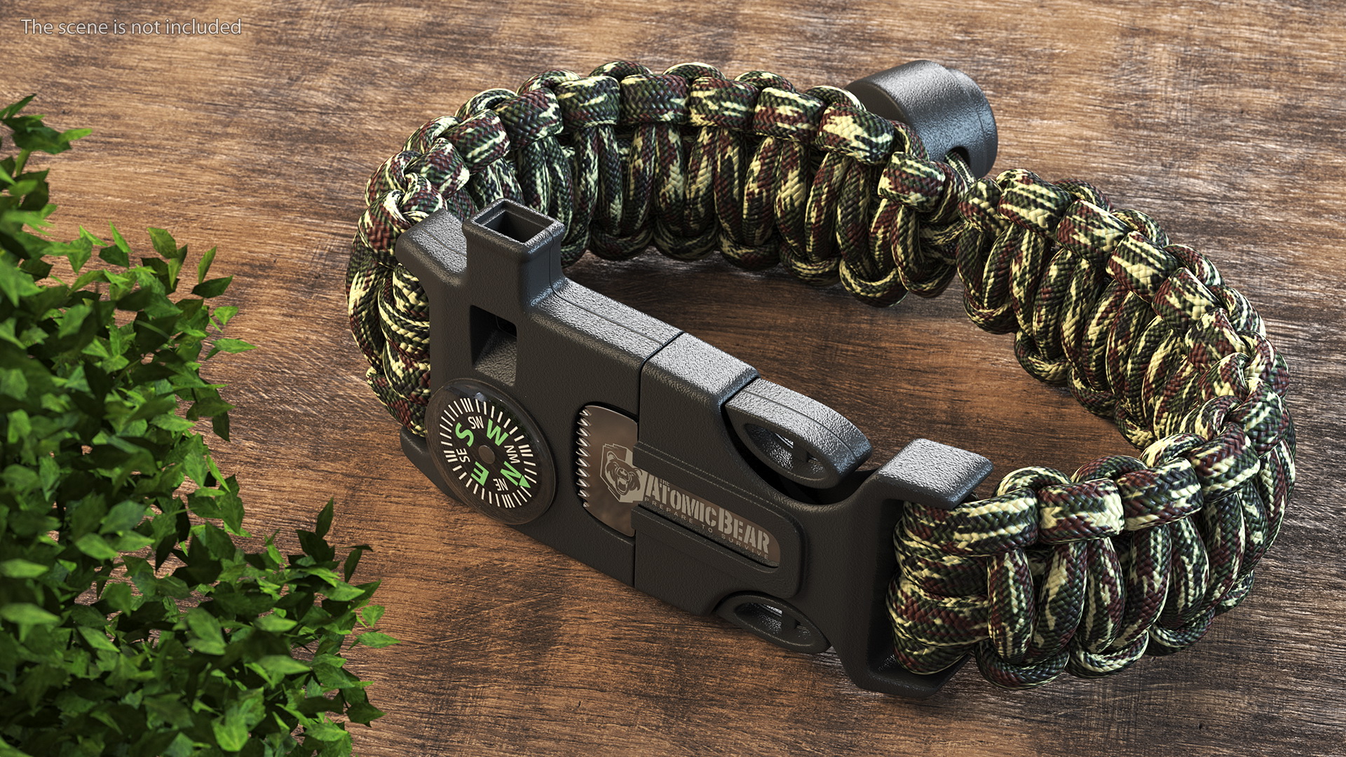 3D Atomic Bear Tactical Paracord Bracelet Camo model
