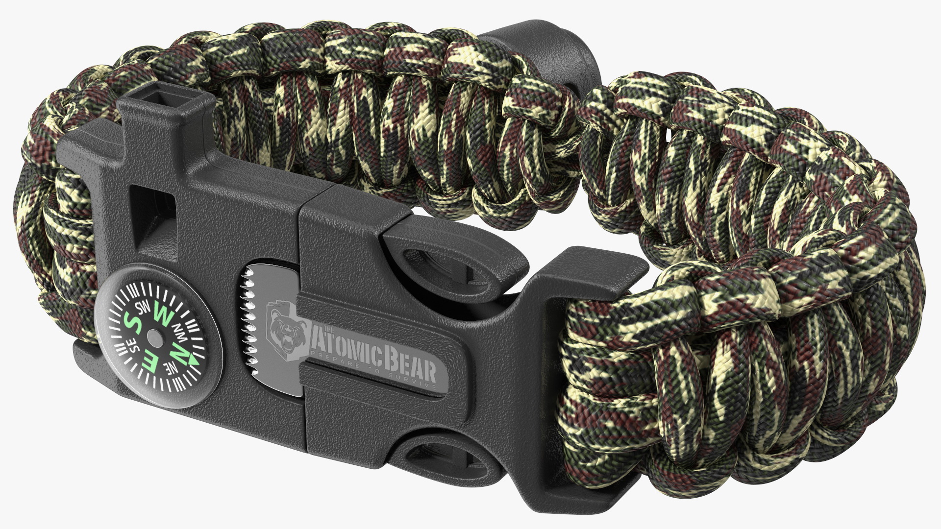 3D Atomic Bear Tactical Paracord Bracelet Camo model